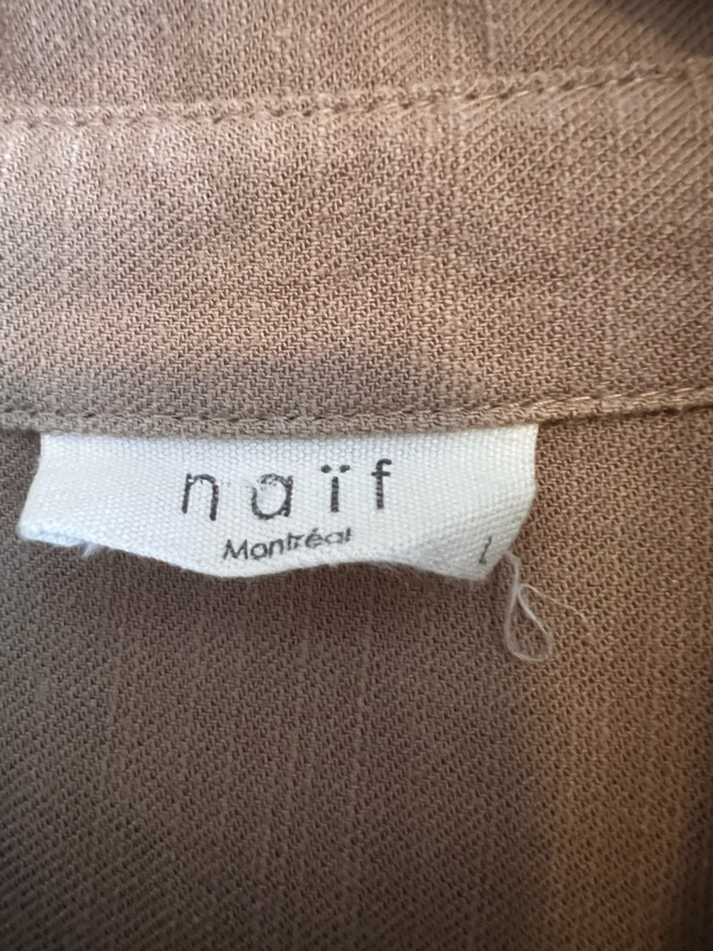 Naif Montreal linen cotton blend button down shorts romper L excellent condition - Picture 10 of 11